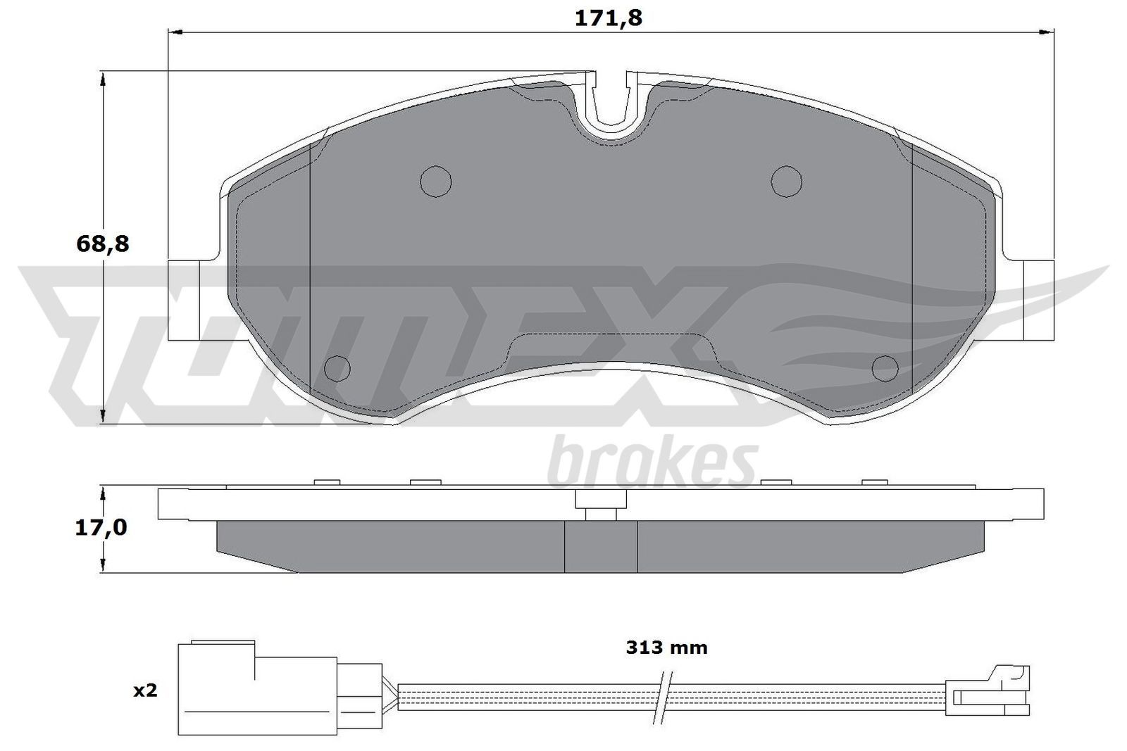 Obrázok Sada brzdových platničiek kotúčovej brzdy TOMEX Brakes  TX1695